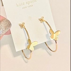 Kate spade butterfly hoops